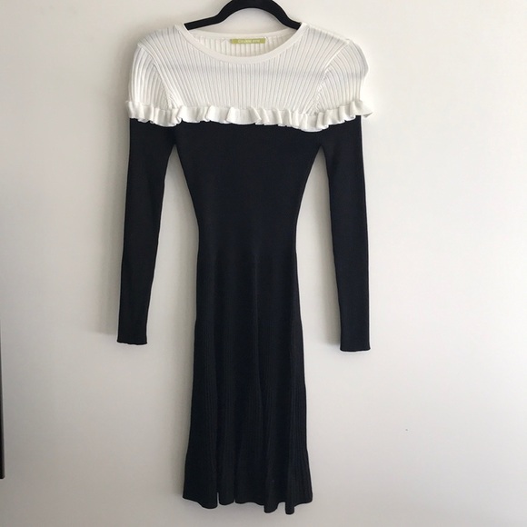 Gianni Bini Dresses & Skirts - NWOT Gianni Bini Women’s Black Dress White Ruffle